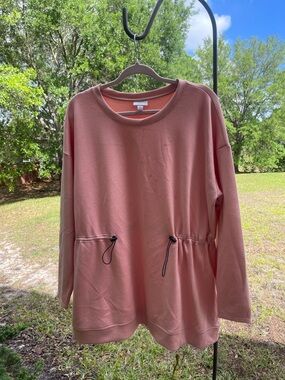 J. Jill Dusty Rose Drawstring Waist Sweatshirt